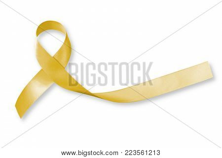 Yellow Ribbon Symbolic Color For Sarcoma Bone Cancer, Spina Bifida Awareness Month And Suicide Preve