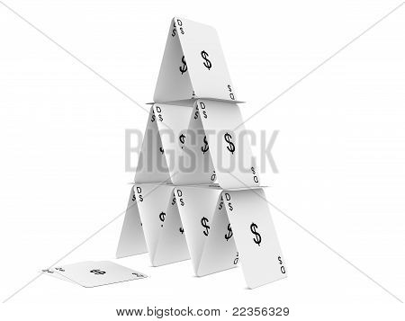 美元卡塔。在白色背景上孤立