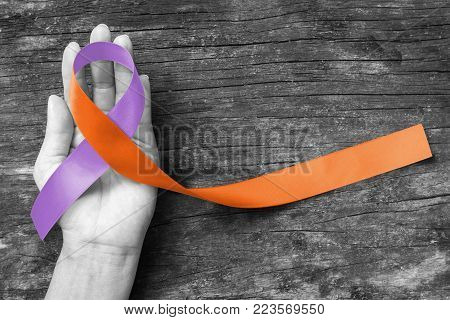 Orchid Orange Awareness Ribbon Symbolic Raising Support People Life Living With Eczema Dermatitis Sk