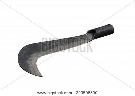 Roncola With A Perforated Handle On A White Background