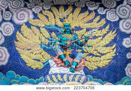Editorial Colourful Temple With Mosaic