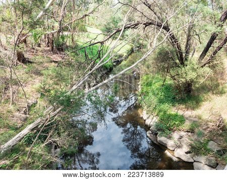 Gardiners Creek park in Burwood in suburban Melbourne, Australia