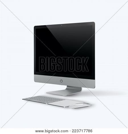 3d Render Of A Desktop Computer On A White Background 2k