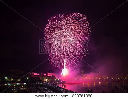 Fireworks in San Sebastian in the Basque Country
