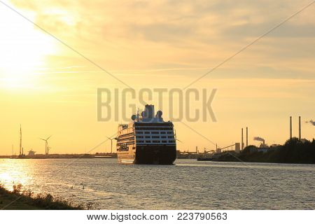 Velsen, The Netherlands - August, 27th 2016: Azamara Quest a cruise ship owned and operated by Azamara Club Cruises on North Sea Canal