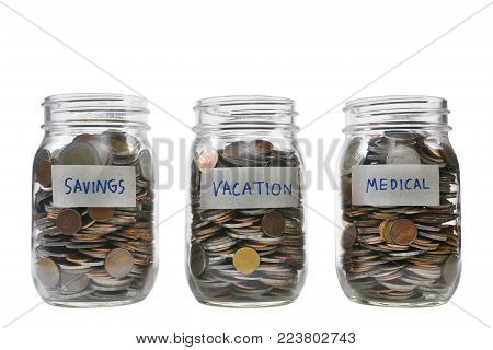 Image on concept of saving money for multiple purpose