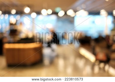 Cafe interior blurred abstract background. Interior background