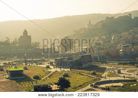 Tbilisi's Downtown In Winter Time