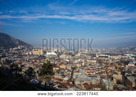 Tbilisi's Downtown In Winter Time