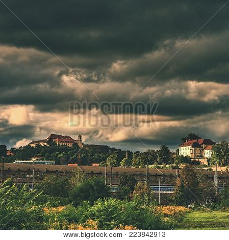 The icon of the Brno city's castles Spilberk. Czech Republic- Europe. HDR - photo.