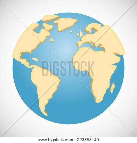 3D model of the Earth. A modern model of the planet Earth. Flat design, vector illustration, vector.