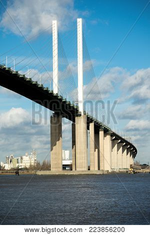The Queen Elizabeth II bridge across the River Thames at Dartford