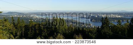 Panoramic view landscape of  vancouver, BC, Canada