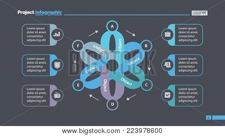 Flower chart slide template design. Element of chart, diagram, infographic. Concept for presentation, annual report, web design. Can be used for topics like business, management, strategy