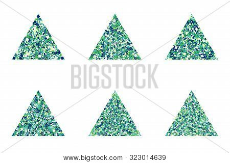 Geometrical Mosaic Triangle Symbol Template Set - Abstract Ornamental Vector Element