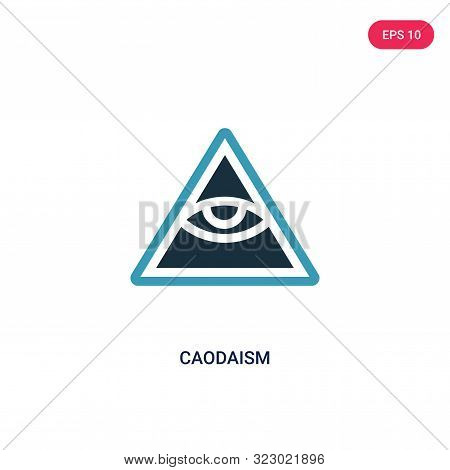 caodaism icon in two color design style.