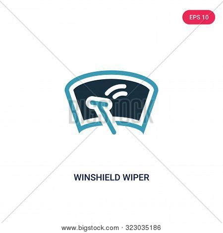 winshield wiper icon in two color design style.