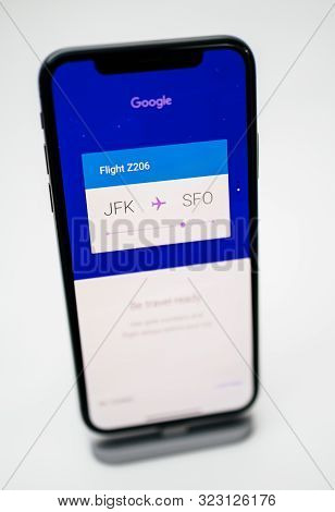 Paris, France - Sep 19, 2019: Front View Of Latest Iphone 11 Pro Smartphone By Apple Computers Featu
