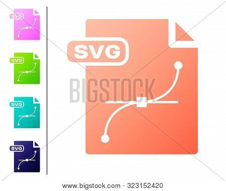 Coral Svg File Document. Download Svg Button Icon Isolated On White Background. Svg File Symbol. Set