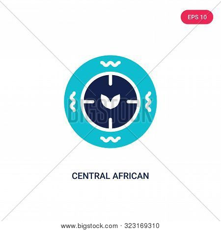 central african franc icon in two color design style.