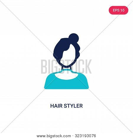 hair styler icon in two color design style.