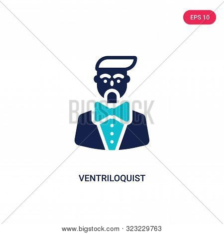 ventriloquist icon in two color design style.