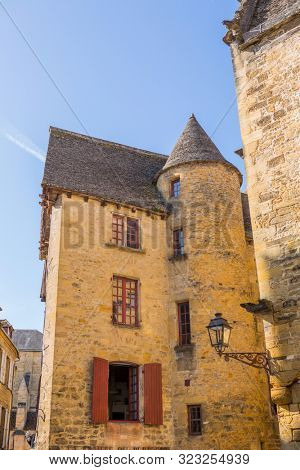 Historic houses in Sarlat la Caneda in Dordogne Department, Aquitaine, France
