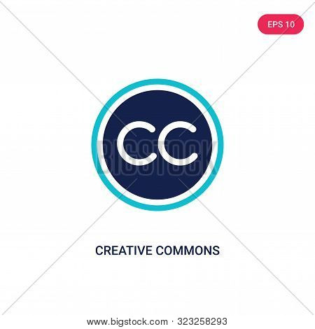 creative commons icon in two color design style.
