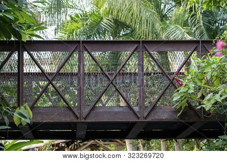 An Old Rusted Bridge For Walkers, Not For Cars