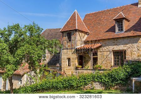 Historic houses in Sarlat la Caneda in Dordogne Department, Aquitaine, France