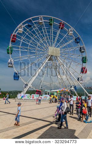 Almaty, Kazakhstan - June 1, 2017: Ferris Wheel At Kok Tobe Mountain In Almaty, Kazakhstan.