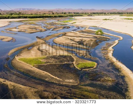 Stunning View Of Tsiribihina River During Dry Season With Rice Paddy Fields, Madagascar