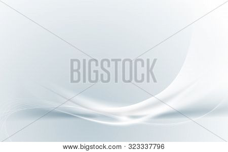 Abstract Modern Futuristic White Wavy With Blurred Light Curved Lines Background