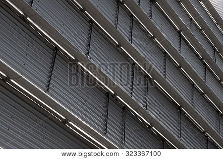 Ground View Of Corrugated Wall With Metal Floor Dividers