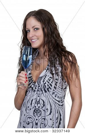 Frau mit Wein