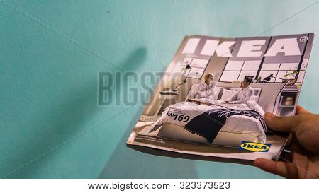 Selangor, Malaysia - September 21, 2019: Close Up View Of Front Page Of The Ikea Catalogue Book. The