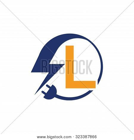 Electrical Sign With The Letter L,  Electricity Logo, Electric Logo And Icon Vector Design Template.