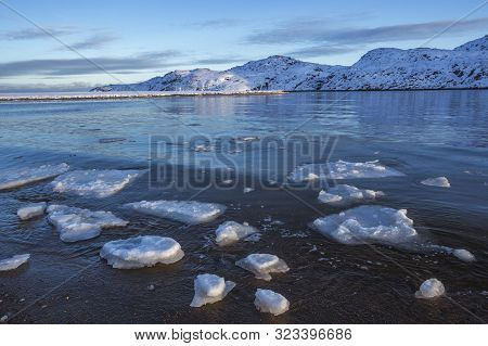 Barents Sea Bay Winter Landscape