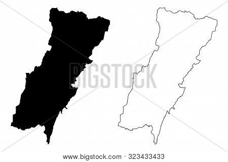 Mount Lebanon Governorate (lebanese Republic, Governorates Of Lebanon) Map Vector Illustration, Scri