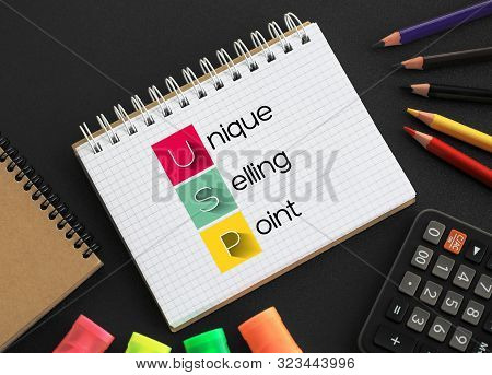 Usp - Unique Selling Point Acronym, Business Concept Background
