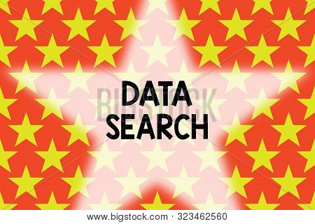 Handwriting Text Writing Data Search. Concept Meaning Gathers And Reports Information Contains Speci