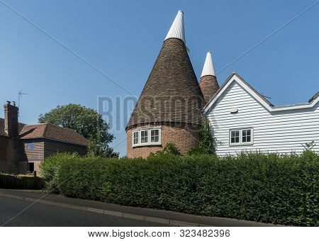 A Converted Oast House In A Village In Kent, Uk