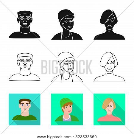 Vector Design Of Avatar And Person Sign. Collection Of Avatar And Profession Stock Symbol For Web.