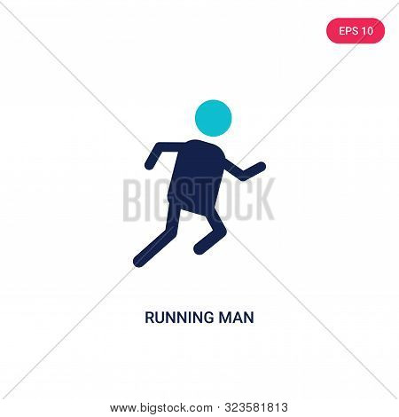 running man icon in two color design style.
