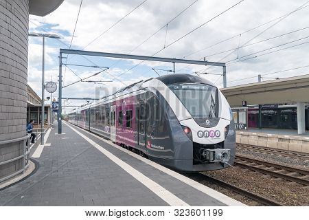 Wolfsburg, Germany - June 8, 2019: Enno Train At Wolfsburg Train Station.