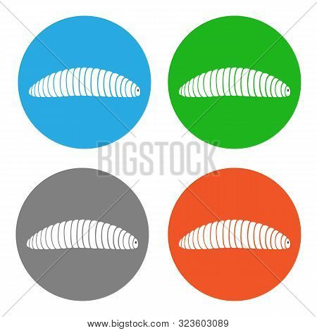 Leafworm, Agriculture Pest. Icon Set. Vector Illustration.