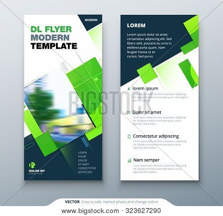 Dreen Dl Flyer Design With Square Shapes. Corporate Business Template For Dl Flyer. Creative Eco Con