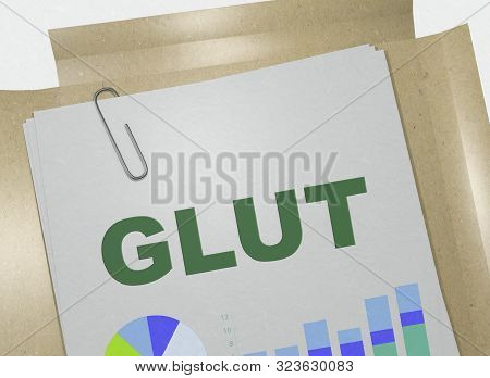 3d Illustration Of Glut Title On Business Document