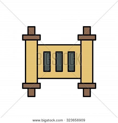 Historical Or Religion Scroll Thin Line Icon Isolated On White.
