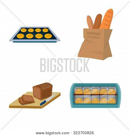 Isolated Object Of Bakery And Natural Icon. Collection Of Bakery And Utensils Stock Vector Illustrat